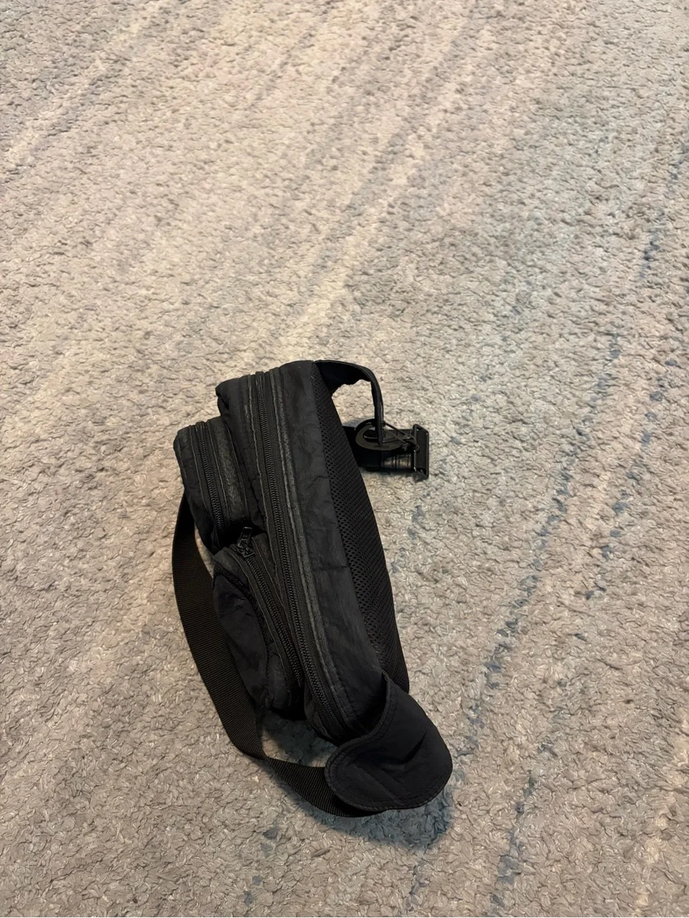 KENZO Black Nylon Tiger Crest Multi-Pocket Crossbody Belt Bag Sling Waist Pack
